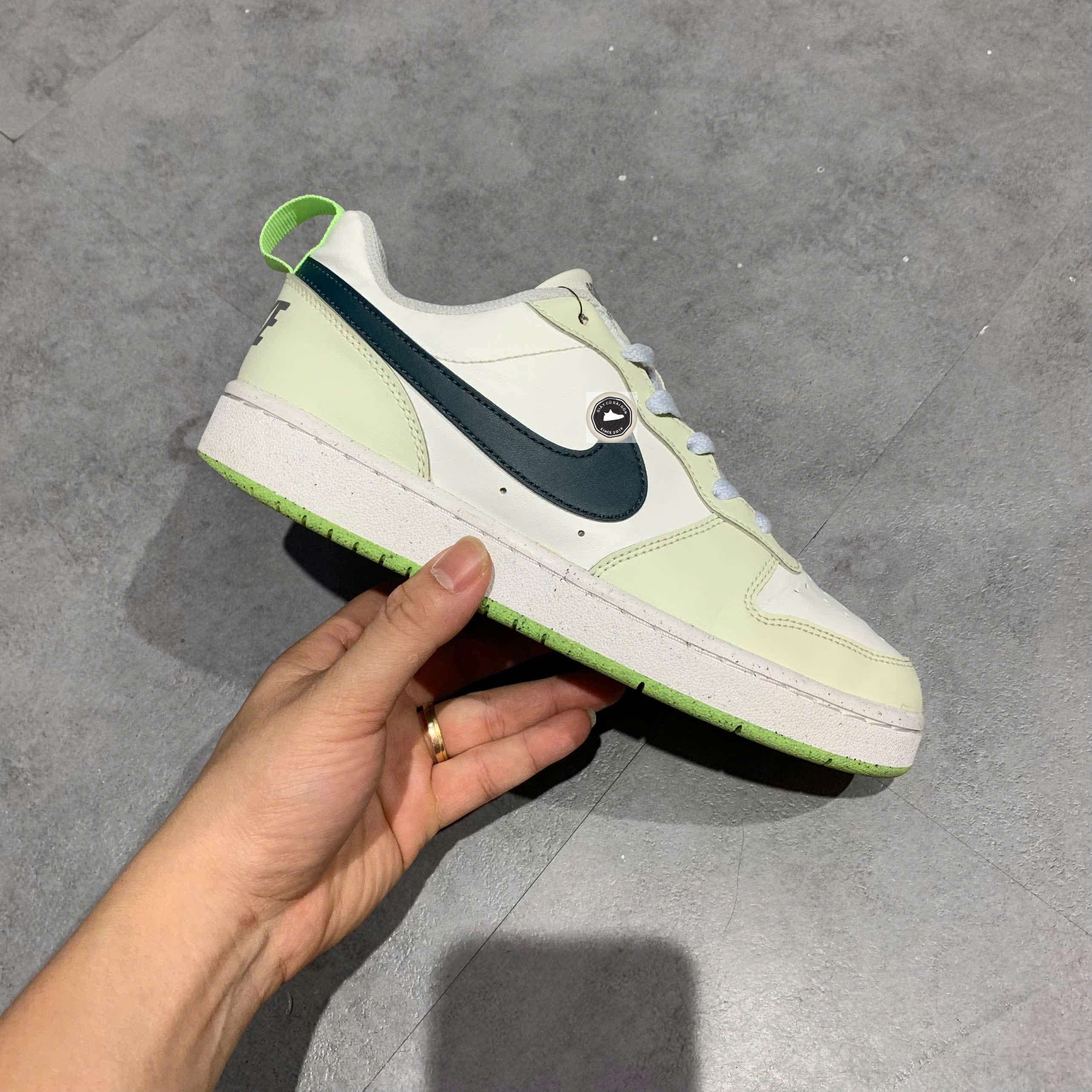 🔥 NIKE COURT BOROUGH LOW RECRAFT COCONUT MILK JUNGLE GREEN – FV8121-131 – SIZE 38 – PVN23989 – CHÍNH HÃNG