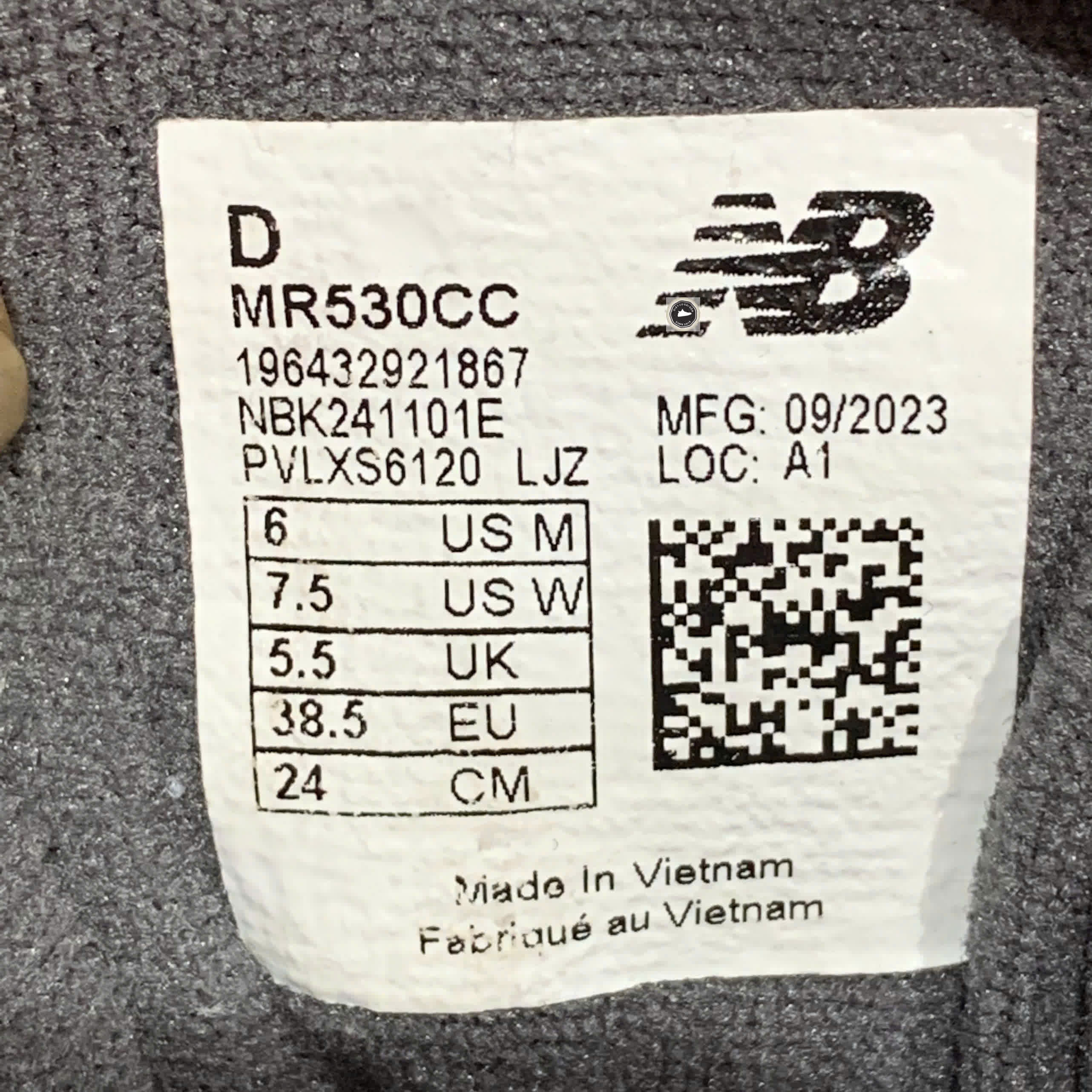 🔥 Giày New Balance 530 'Classic Black' MR530CC – SIZE 38.5 – PVN23763 – CHÍNH HÃNG