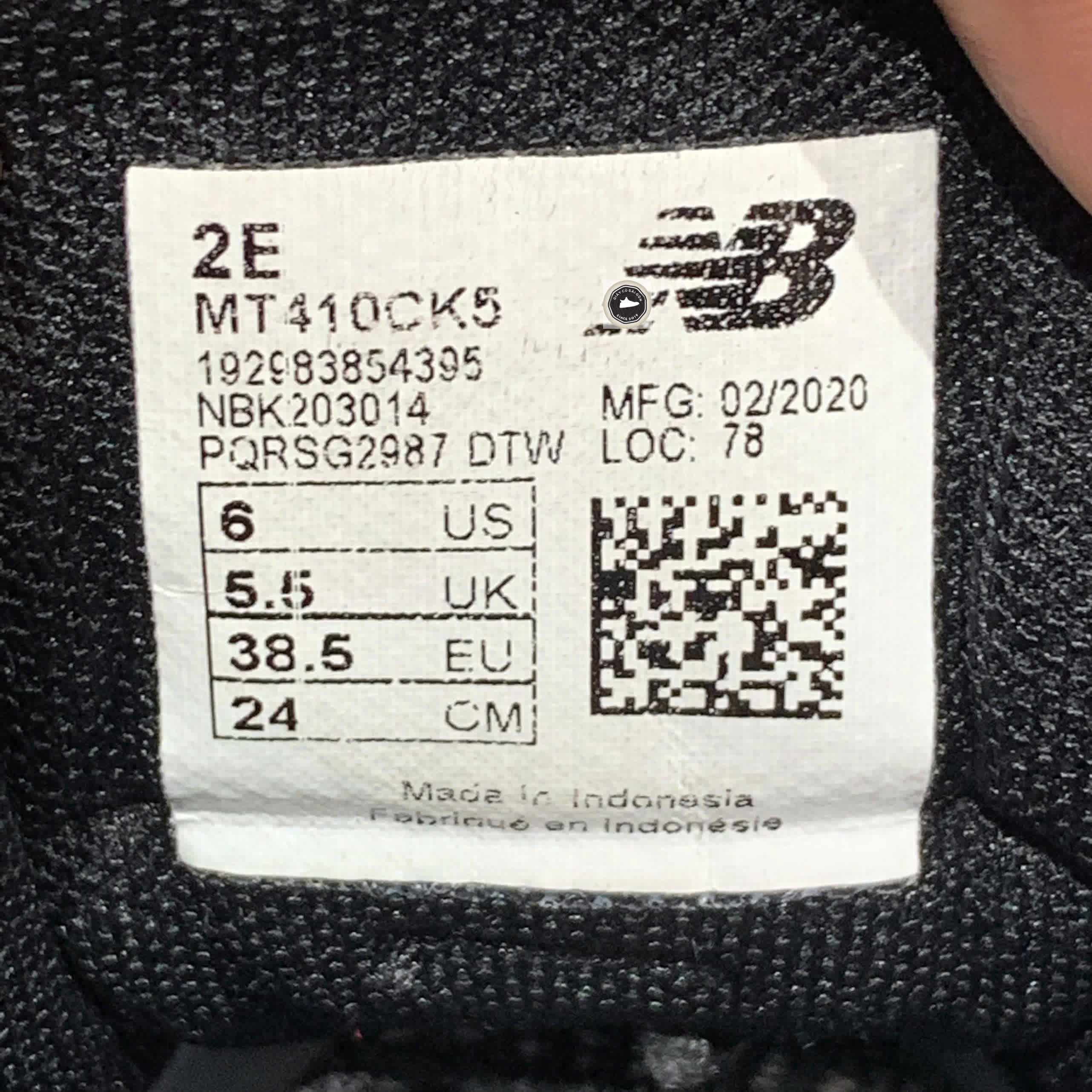 🔥 Giày New Balance 410 V5 2E ‘Black’ MT410MB5 – SIZE 38.5 – PVN23857 – CHÍNH HÃNG