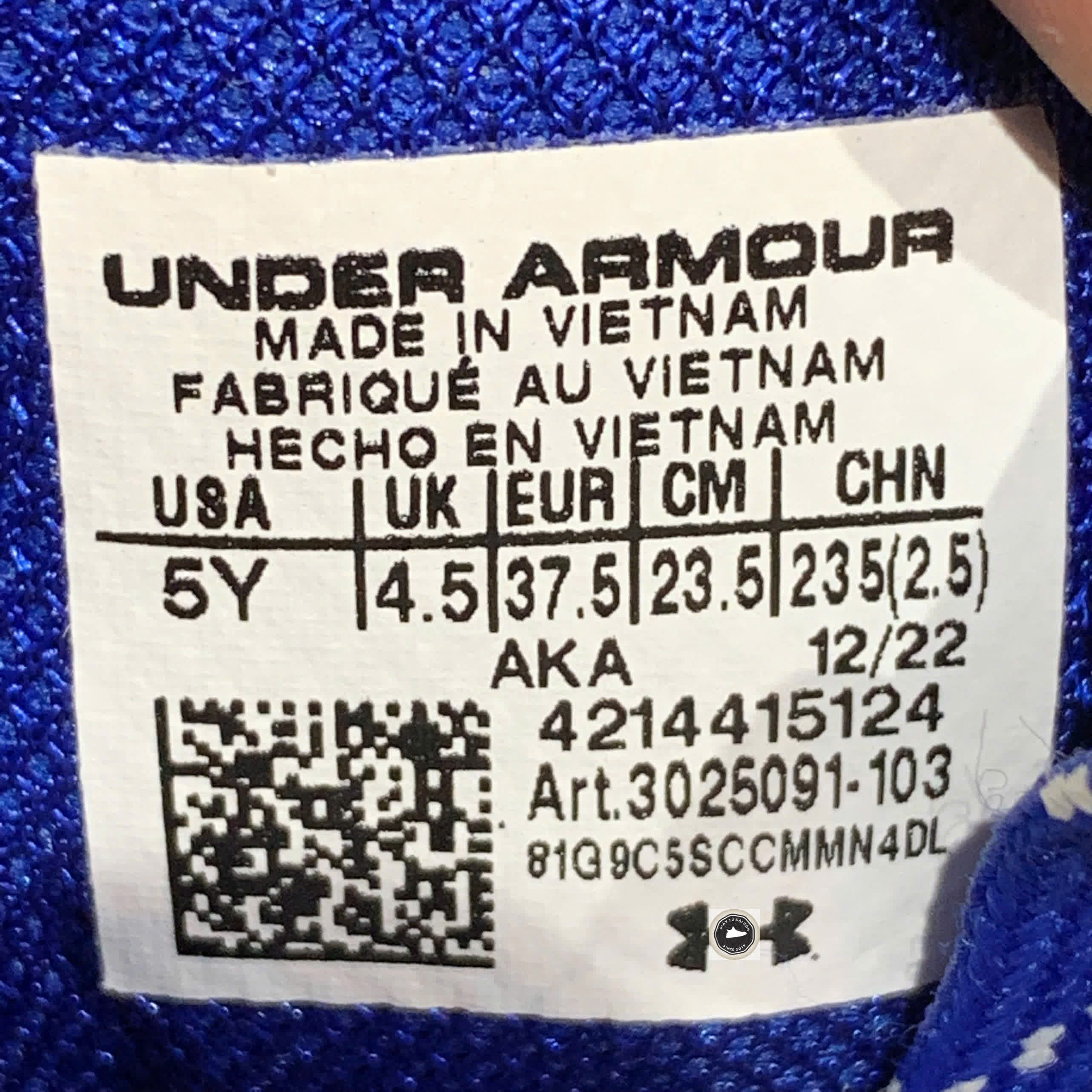 🔥 Giày Under Armour Curry 3Z6 ‘Warriors Home’ 3025090‑103 – SIZE 37.5 – PVN23855 – CHÍNH HÃNG