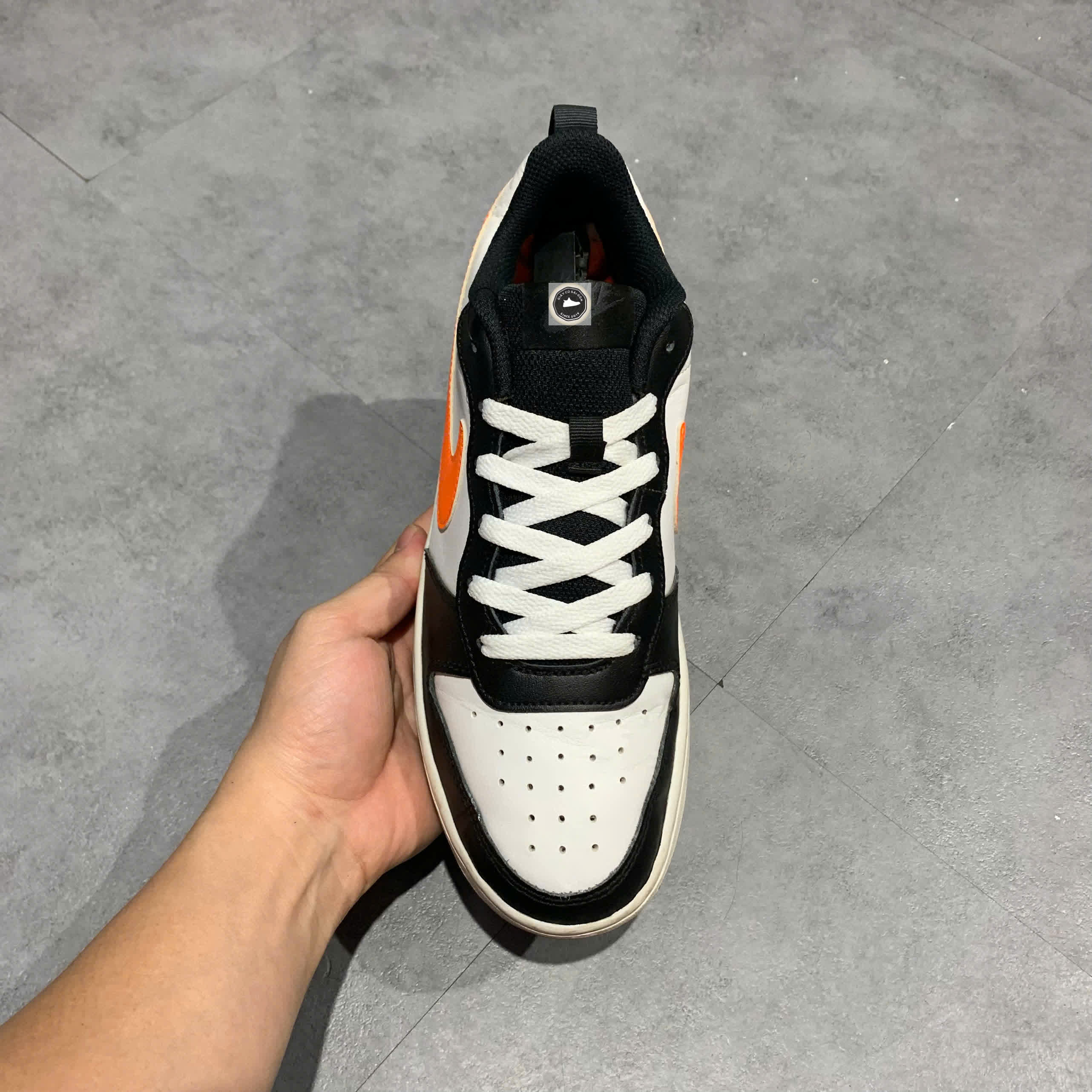 🔥 NIKE COURT BOROUGH LOW 2 “WHITE BLACK ORANGE” BQ5448-115 – SIZE 40 – PVN24705 – CHÍNH HÃNG