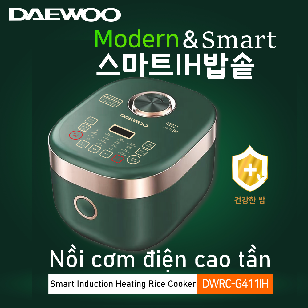 [Urbox] Nồi cơm điện cảm ứng cao tần đa chức năng 1.8L Daewoo lòng nồi cực dày, công suất 1200w với 16 chế độ nấu, bảo hành 12 tháng