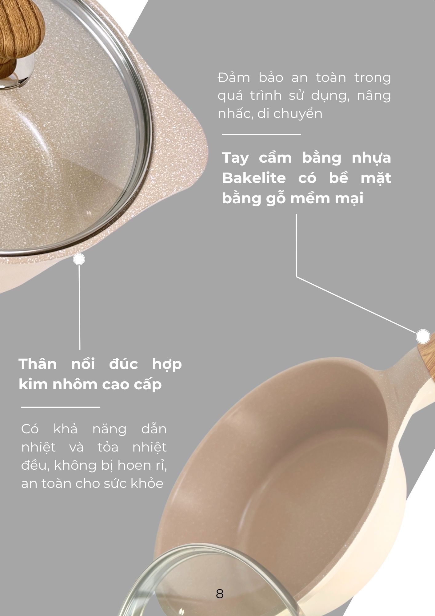 Bộ 4 Nồi Chảo Chống Dính Đáy Từ EcoramicCao Cấp (Nồi 20,24cm, Chảo 20,24cm)