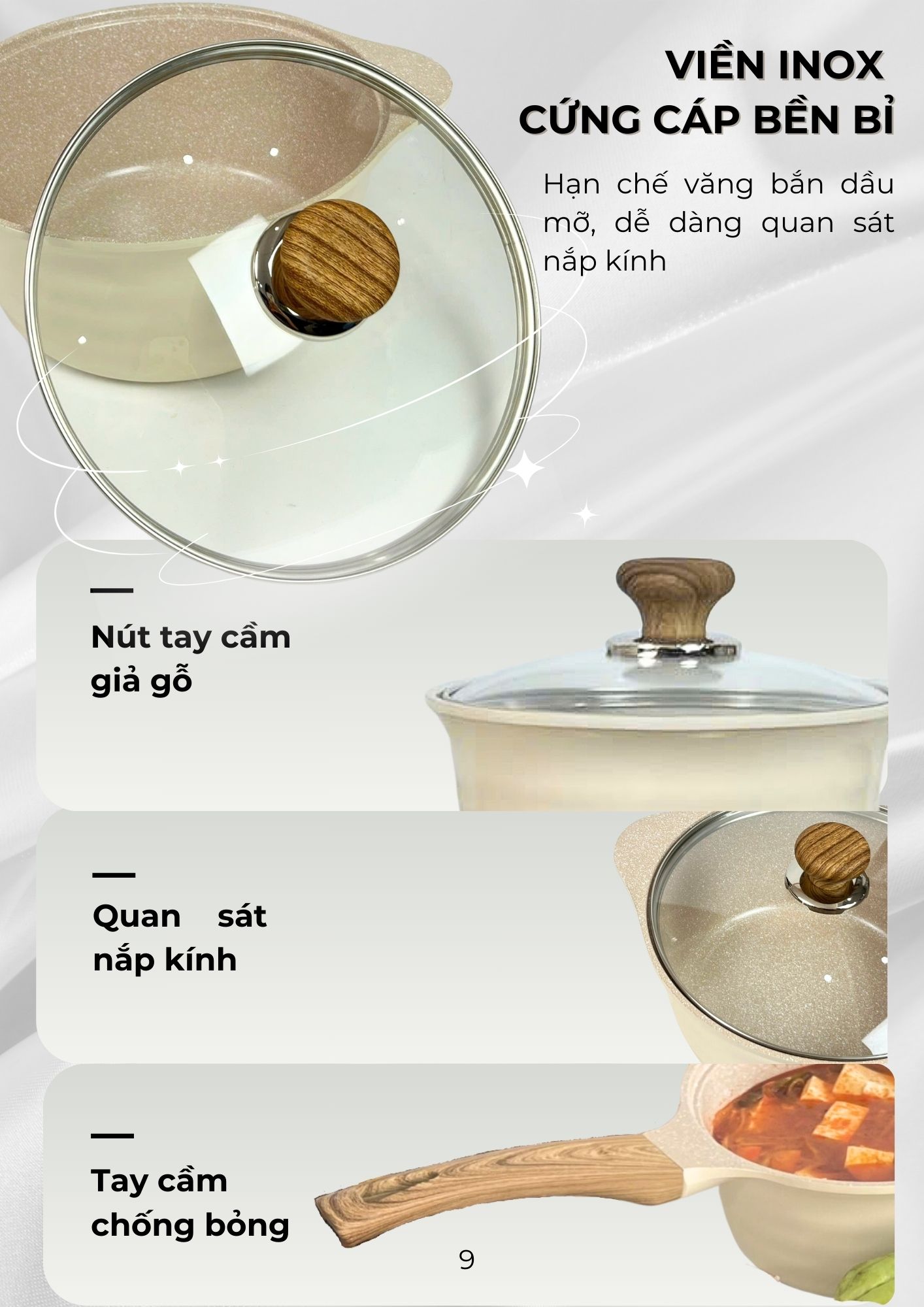 Bộ 4 Nồi Chảo Chống Dính Đáy Từ EcoramicCao Cấp (Nồi 20,24cm, Chảo 20,24cm)