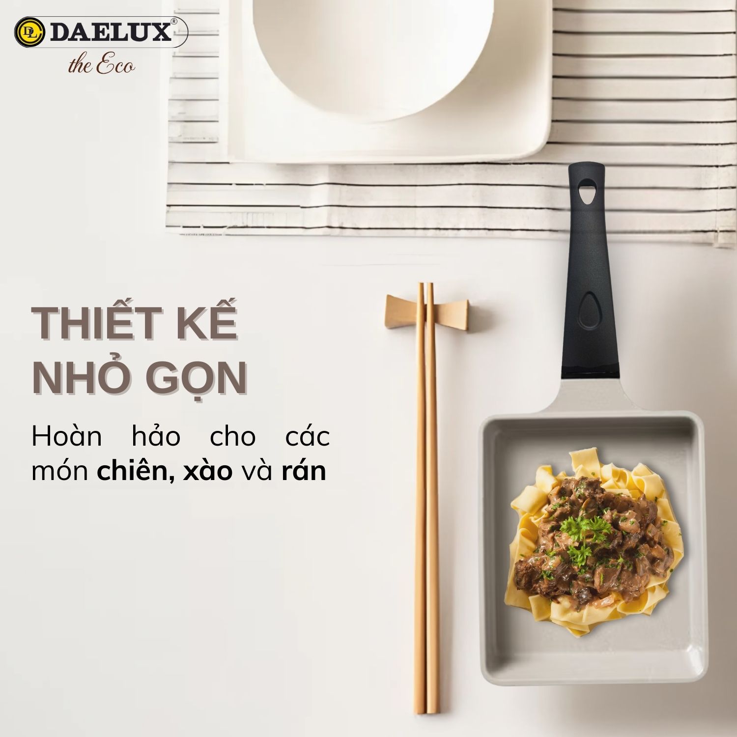 [MUA 1 TẶNG 1] Chảo Cạn Ceramic Đáy Từ The Eco 18cm Chống Dính Bền Đẹp - FREESHIP toàn quốc