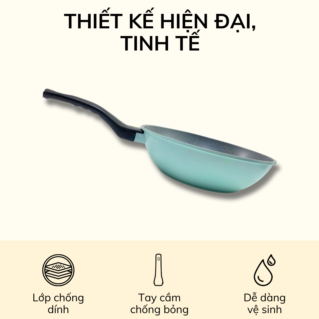 Chảo Sâu Lòng Đáy Từ Cao Cấp Ecoramic ECWKIH-ST28