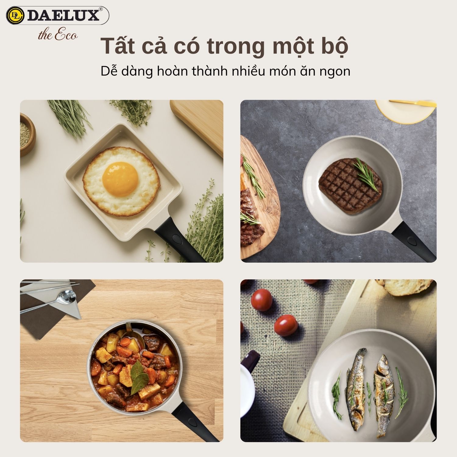 [MUA 1 TẶNG 1] Chảo Cạn Ceramic Đáy Từ The Eco 18cm Chống Dính Bền Đẹp - FREESHIP toàn quốc