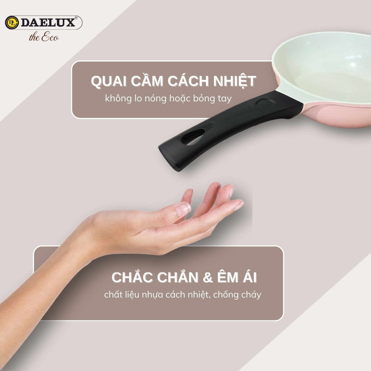 [MUA 1 TẶNG 1] Chảo Cạn Ceramic Đáy Từ The Eco 18cm Chống Dính Bền Đẹp - FREESHIP toàn quốc