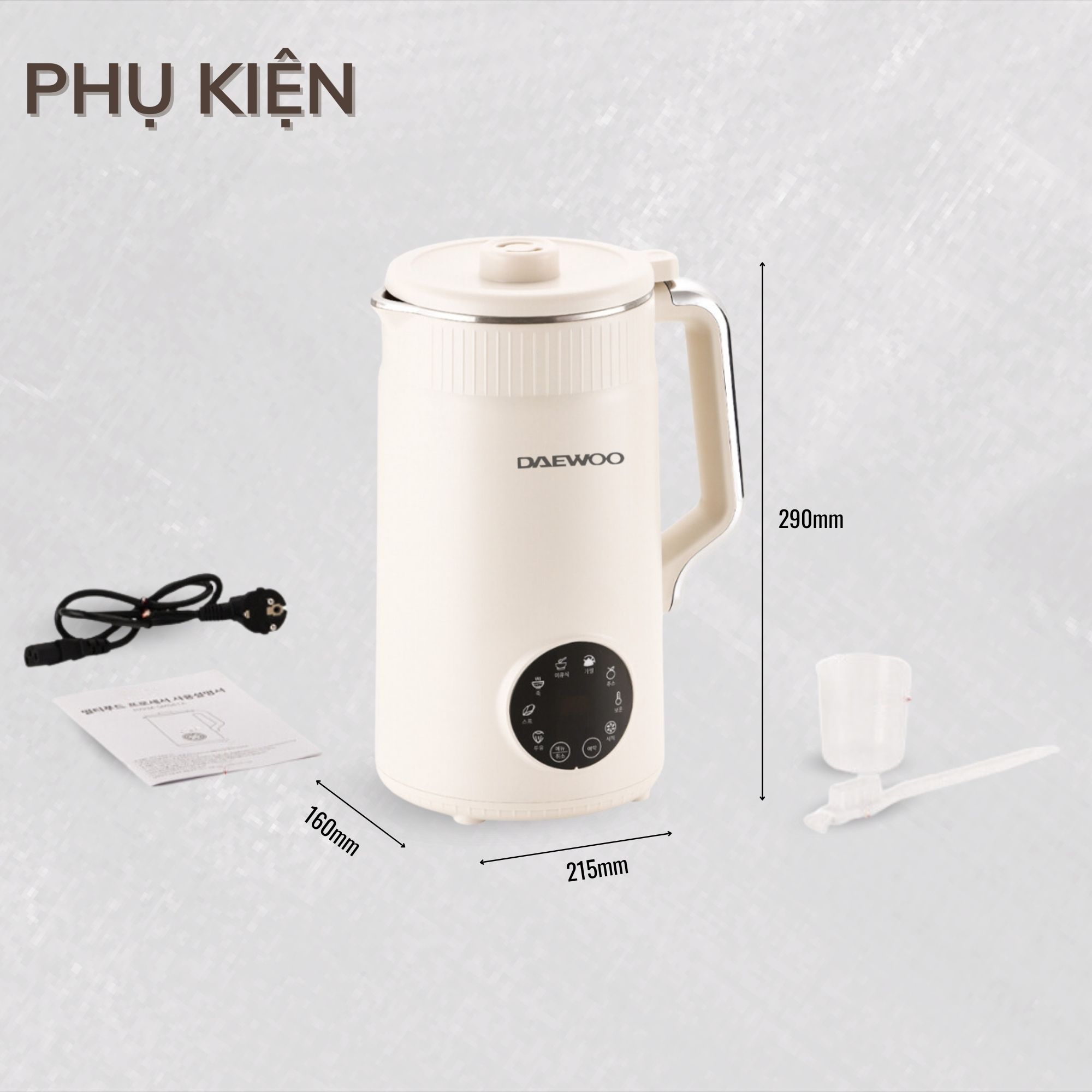 [Urbox] Máy Làm Sữa Hạt Daewoo 1.2L, tặng Cẩm Nang 50 Công Thức - Máy Xay Nấu Đa Năng BH 2 năm