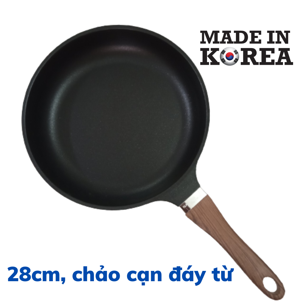 Chảo cạn phủ gang chống dính bếp từ 28cm Made in Korea Chefria  CNFP-28IH siêu bền