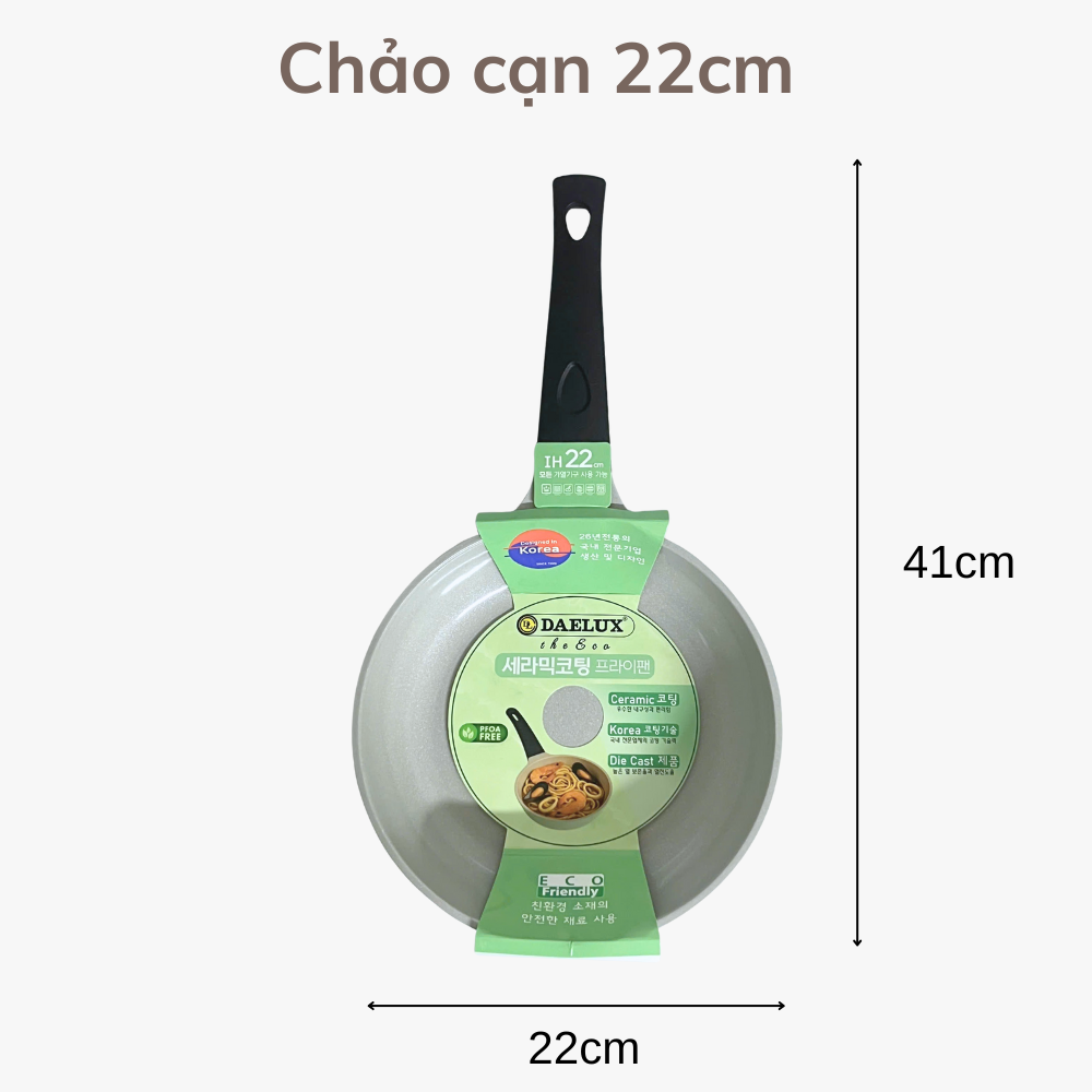 Chảo chống dính đáy từ The Eco phủ ceramic – Đủ loại vuông, sâu, cạn | Dùng được mọi loại bếp