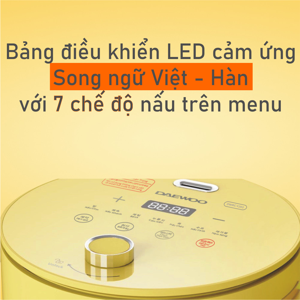 [Urbox] Nồi cơm điện đa chức năng 1L Daewoo công suất 400W, bảo hành 12 tháng