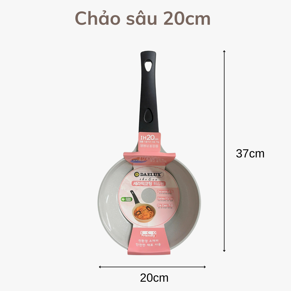 [Urbox] Chảo chống dính đáy từ The Eco phủ ceramic – Đủ loại vuông, sâu, cạn | Dùng được mọi loại bếp