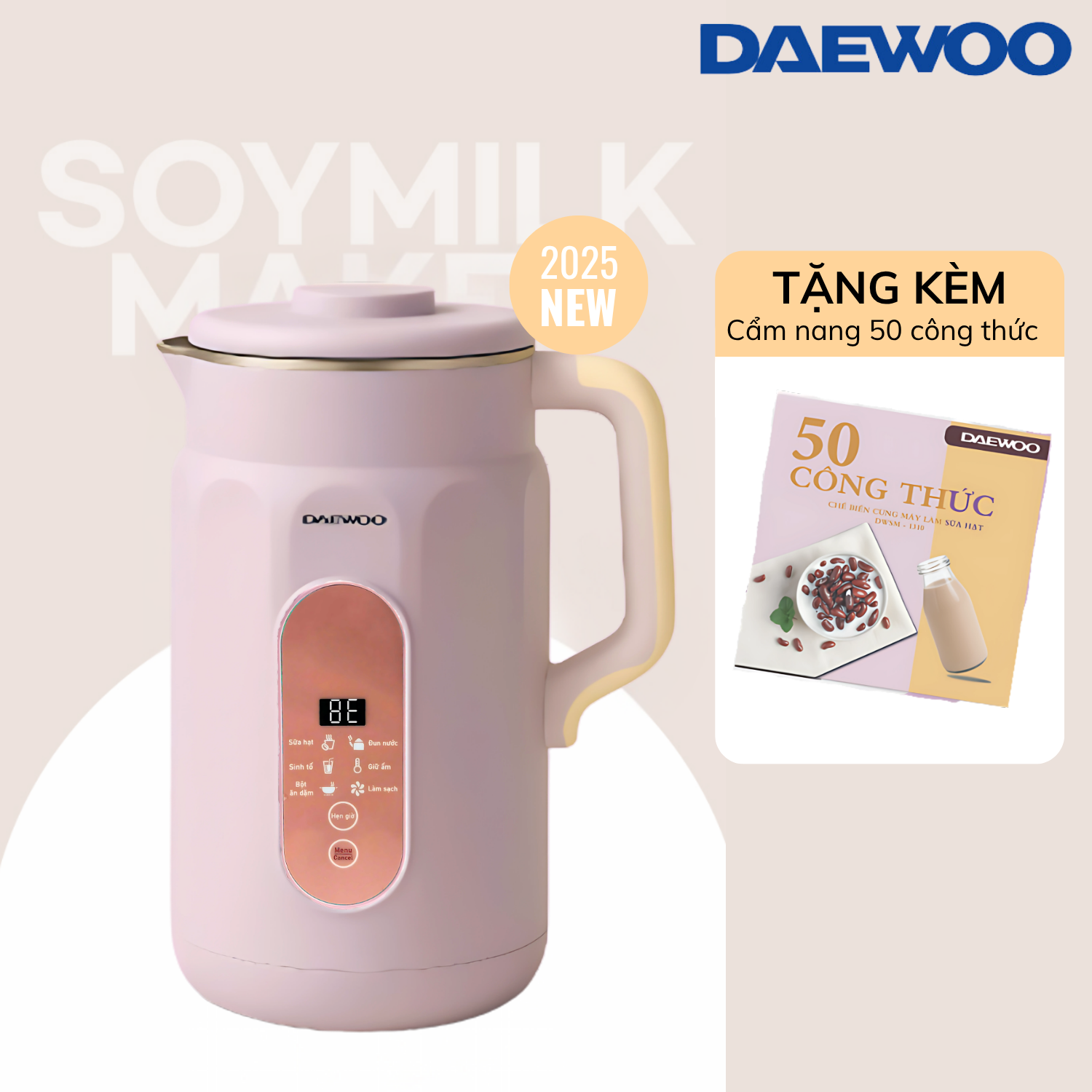 [COMBO 1] Máy Làm Sữa Hạt Daewoo 1L DWSM-1310 + Ly Xay Cầm Tay 450ML DWBL-4515 | FREESHIP