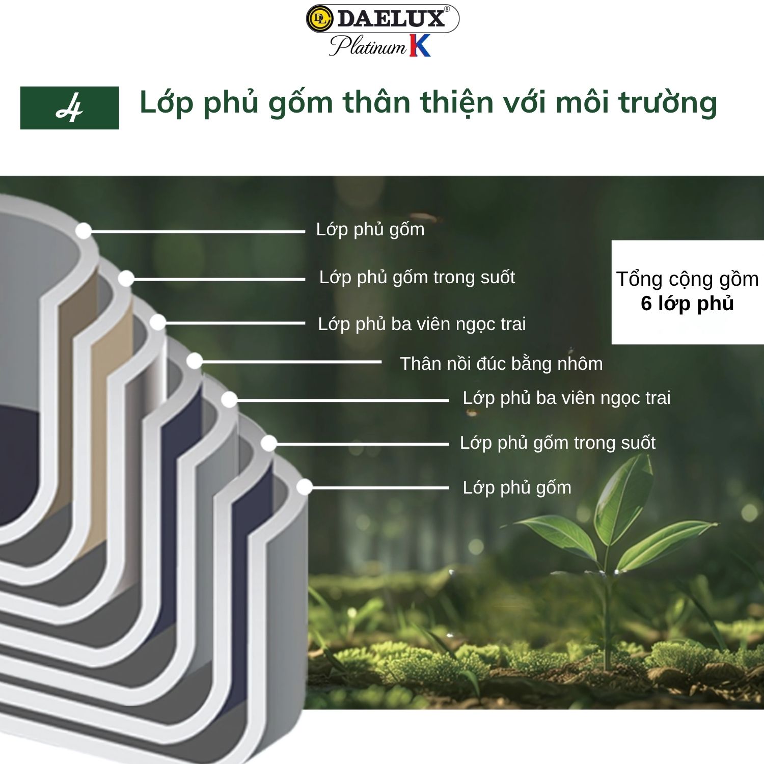 Chảo sâu Hàn Quốc DLPCR-24IH công nghệ đáy từ cao cấp, nhôm đúc nguyên khối, chống dính Ceramic