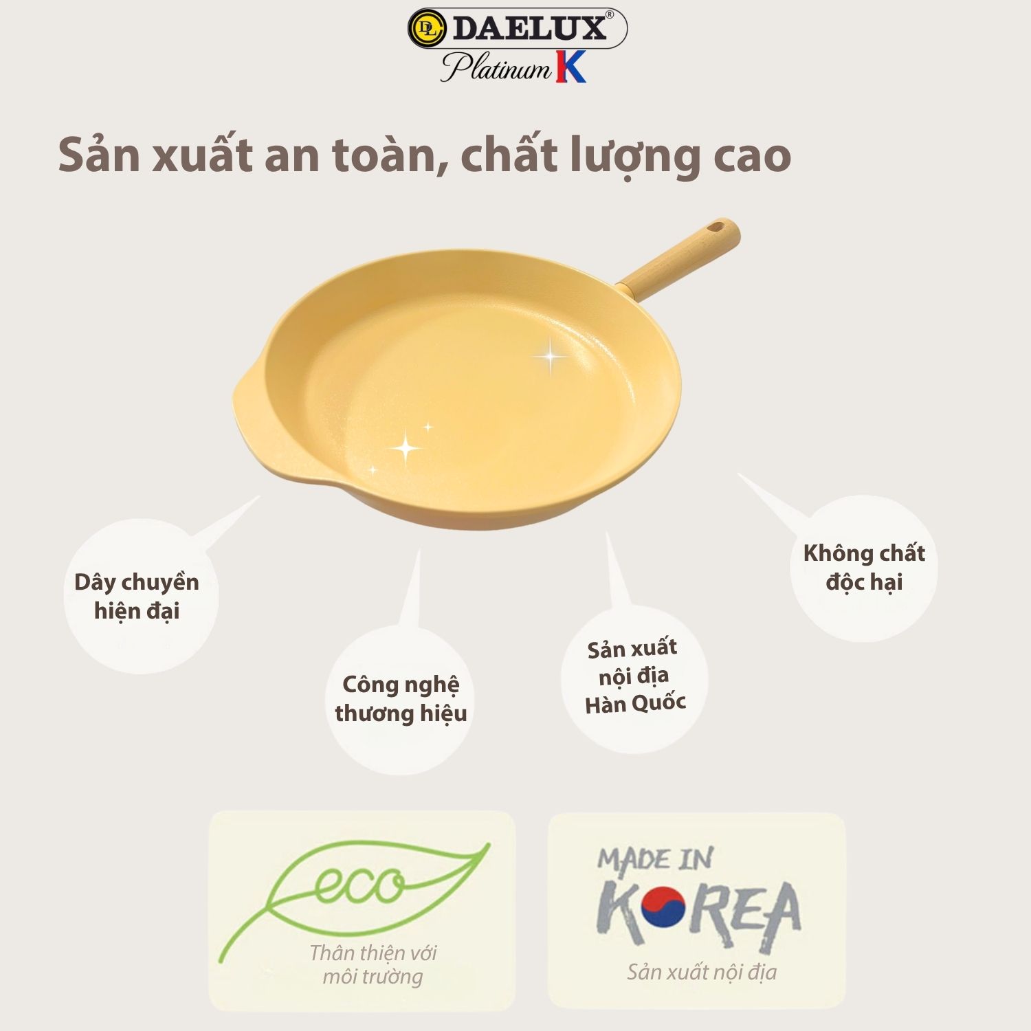 Chảo Hàn Quốc PTDL-28IH công nghệ đáy từ cao cấp, nhôm đúc nguyên khối, chống dính Ceramic