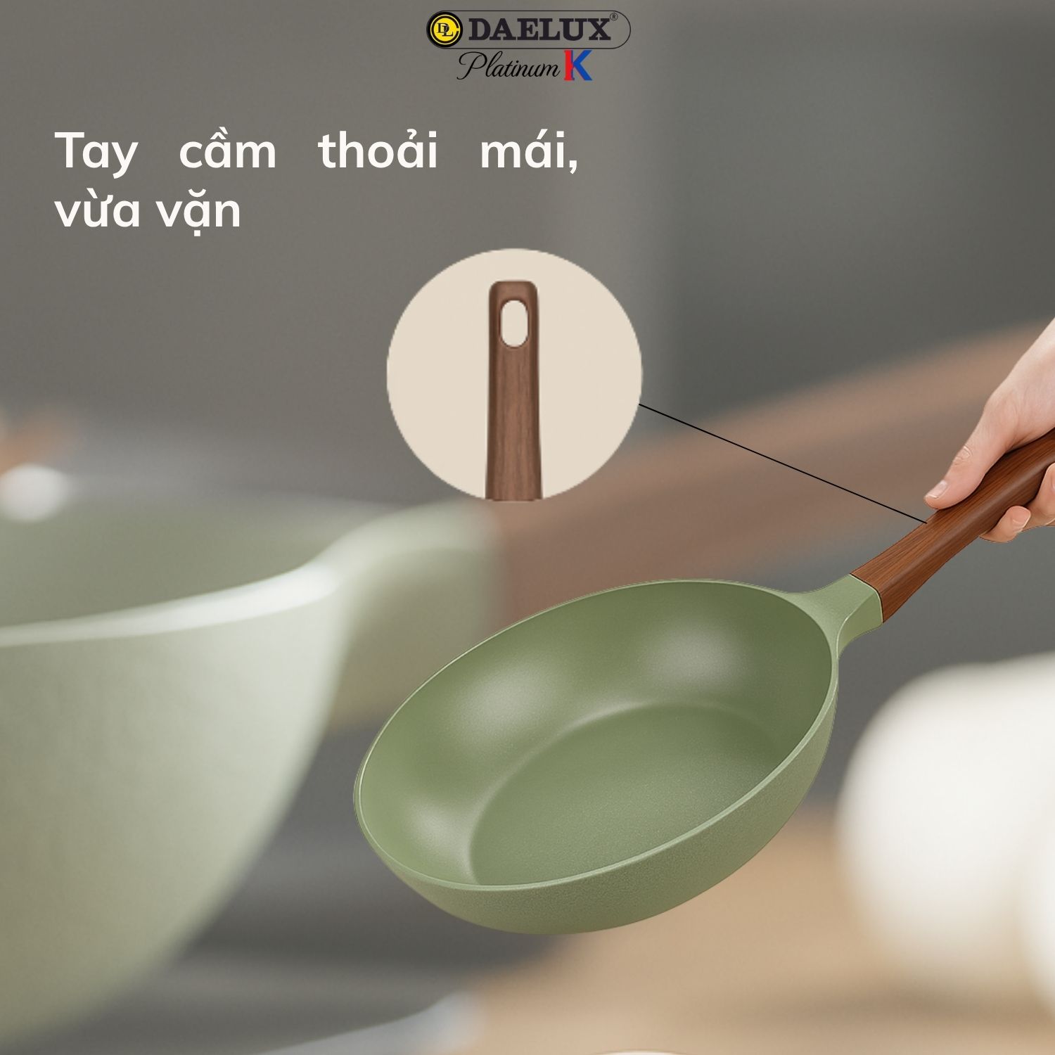 Chảo Hàn Quốc DLP-28IH/ DLWK-28IH công nghệ đáy từ cao cấp, nhôm đúc nguyên khối, chống dính Titaconia nonstick