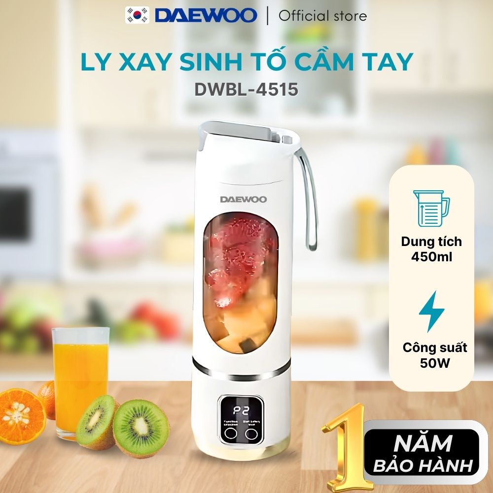 Máy xay cầm tay DAEWOO DWBL-4515 (450ml) Ly xay trái cây thông minh, nhỏ gọn, tiện lợi