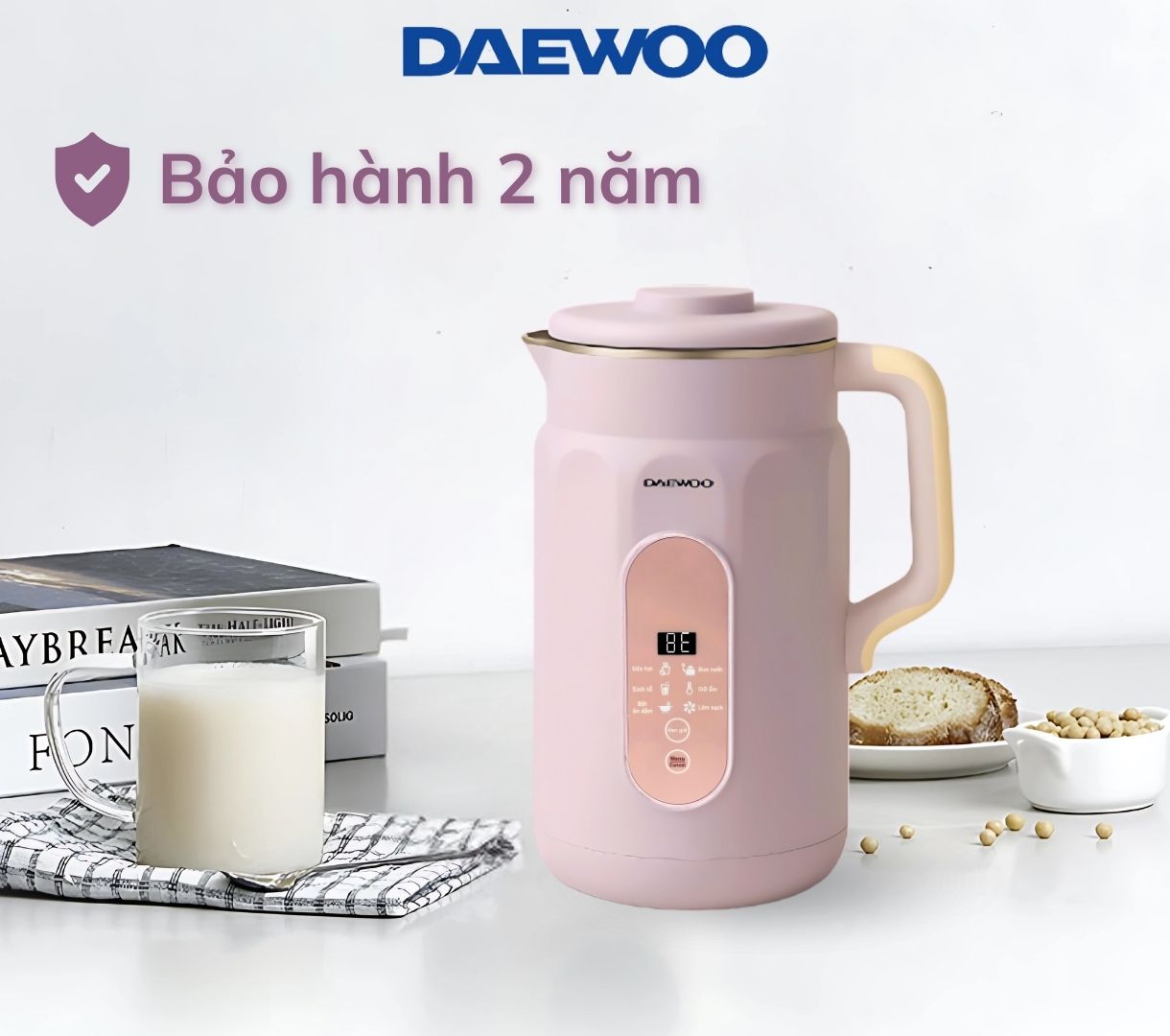 Máy Làm Sữa Hạt Daewoo DWSM-1310 1L, tặng Cẩm Nang 50 Công Thức - Máy Xay Nấu Đa Năng BH 2 năm