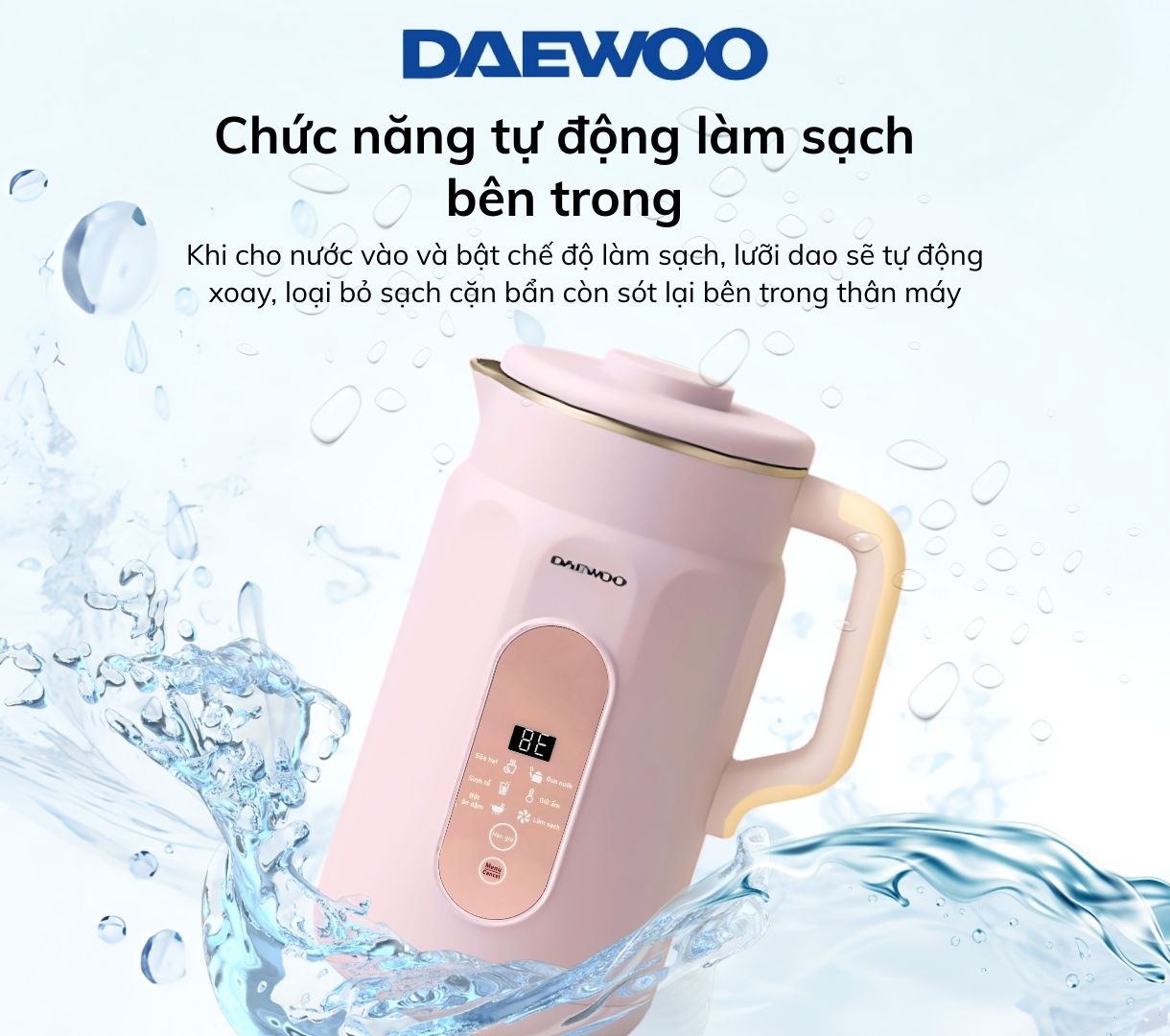Máy Làm Sữa Hạt Daewoo DWSM-1310 1L, tặng Cẩm Nang 50 Công Thức - Máy Xay Nấu Đa Năng BH 2 năm