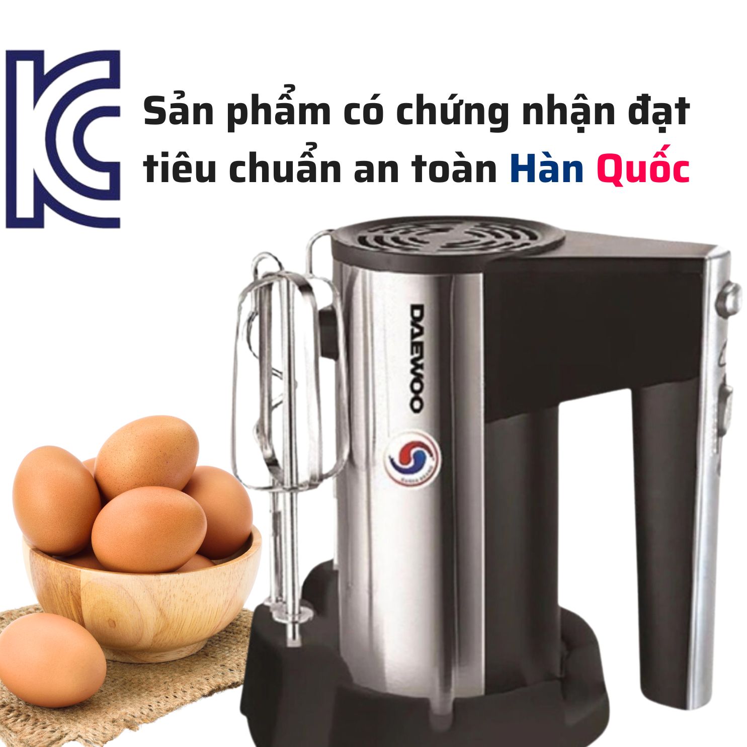 Máy đánh trứng Daewoo 5 tốc độ, công suất 250W DWHM-831S bảo hành 12 tháng