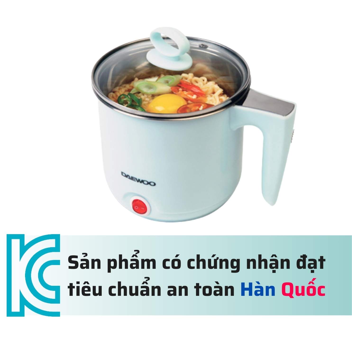 Ca nấu mì, lẩu đa năng 700ml Daewoo DEN-M550 nấu cực nhanh, bảo hành 1 năm