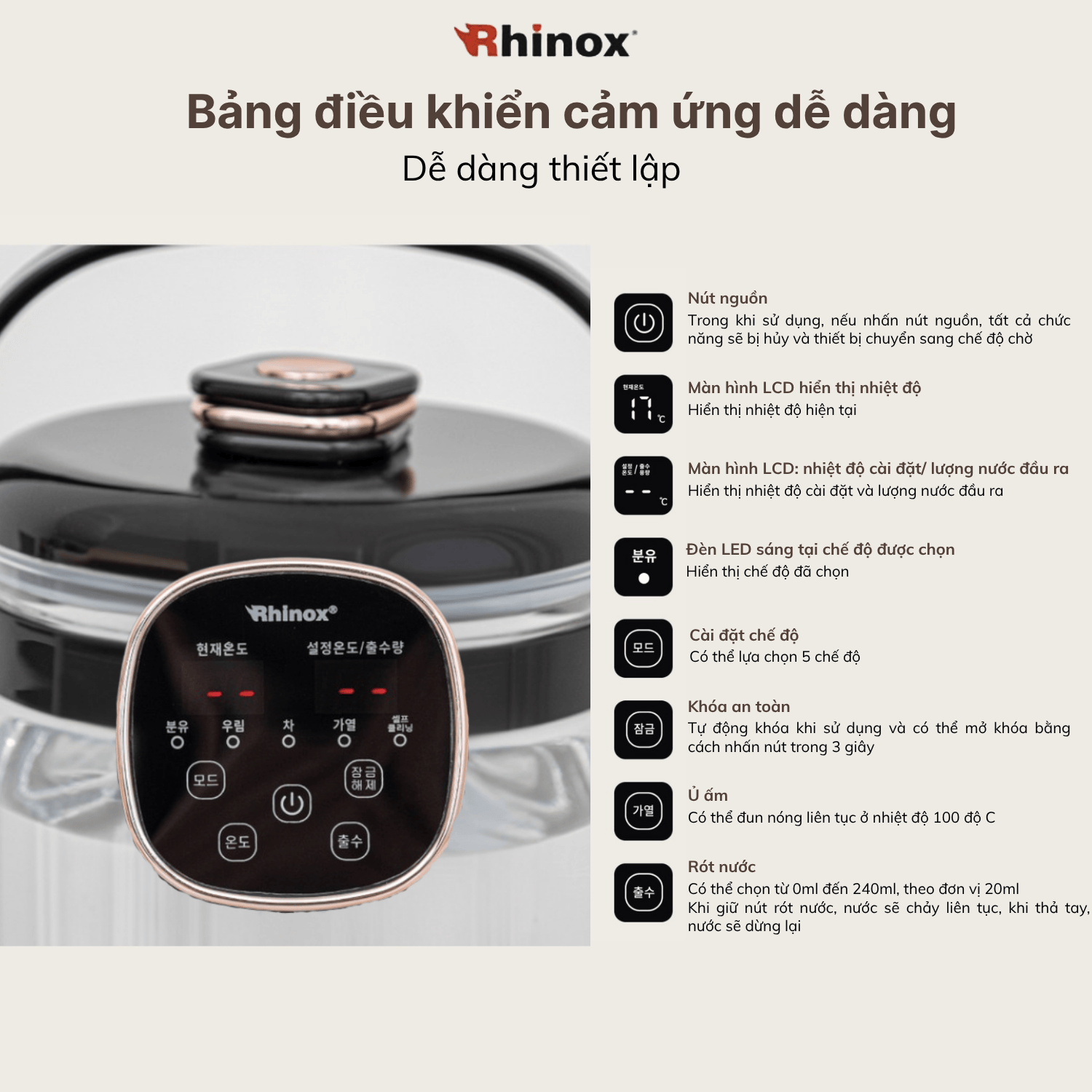 [COMBO 2] Bình Đun Đa Năng 2L RXHX-PM801A + Máy Vắt Cam Xoay  200ML DEM-JK580 | FREESHIP