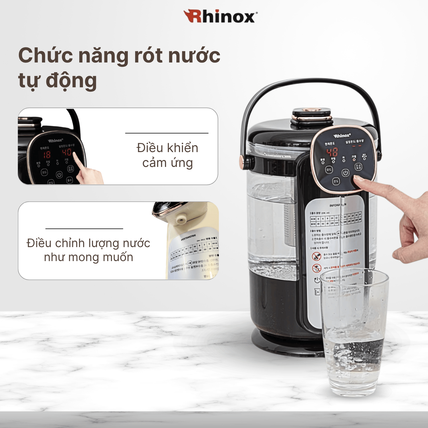 [COMBO 2] Bình Đun Đa Năng 2L RXHX-PM801A + Máy Vắt Cam Xoay  200ML DEM-JK580 | FREESHIP