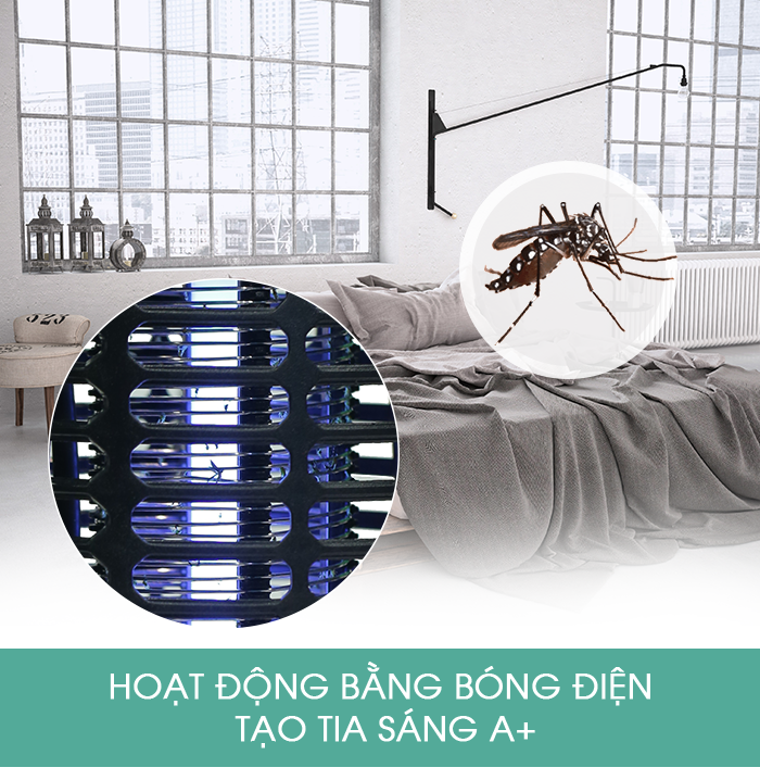 Đèn bắt muỗi Daewoo DWIK-780 an toàn, công suất 6W, tiết kiệm điện năng, bảo hành 1 năm