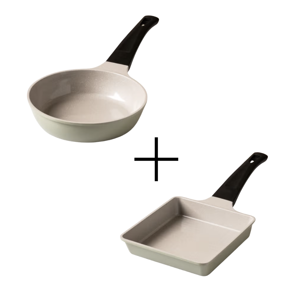 [MUA 1 TẶNG 1] Chảo Cạn Ceramic Đáy Từ The Eco 18cm Chống Dính Bền Đẹp - TẶNG CHẢO VUÔNG, FREESHIP TOÀN QUỐC