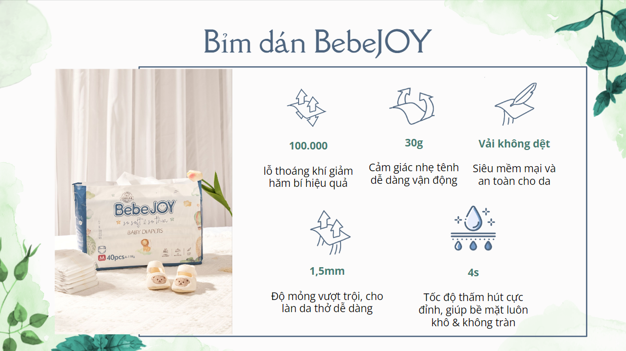 1 Dan Combo 2 Bịch Tã Dán Bebejoy M40 (Bịch)