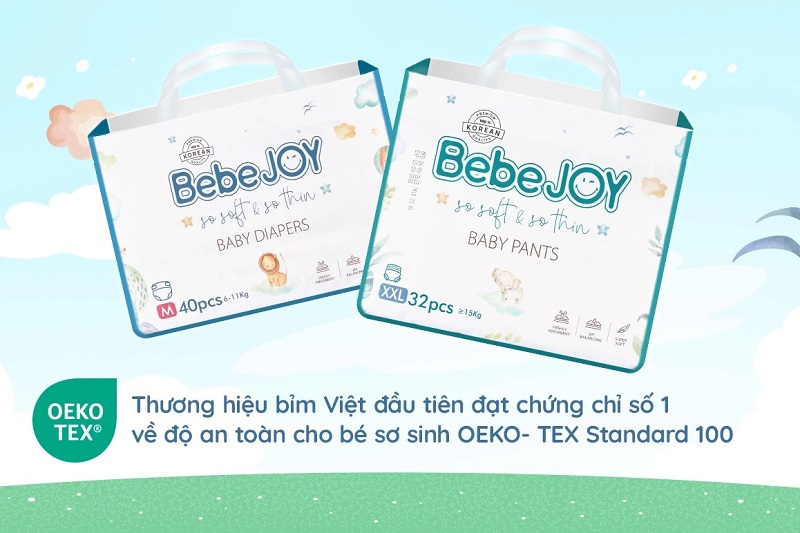 BebeJOY là thương hiệu bỉm đầu tiên tại Việt Nam đạt chứng nhận OEKO - TEX Standard 100