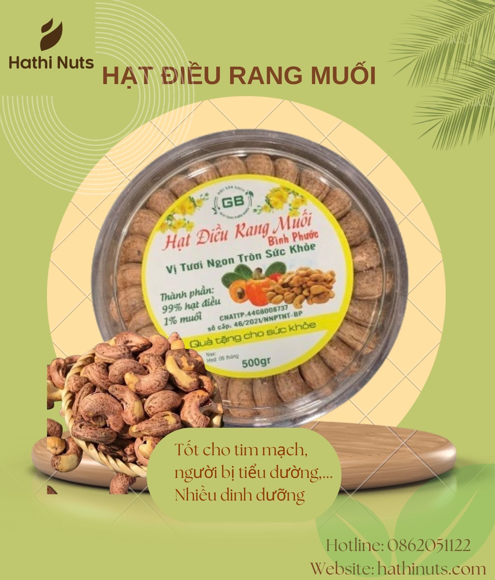 Hạt điều rang muối xếp hoa (500gram)
