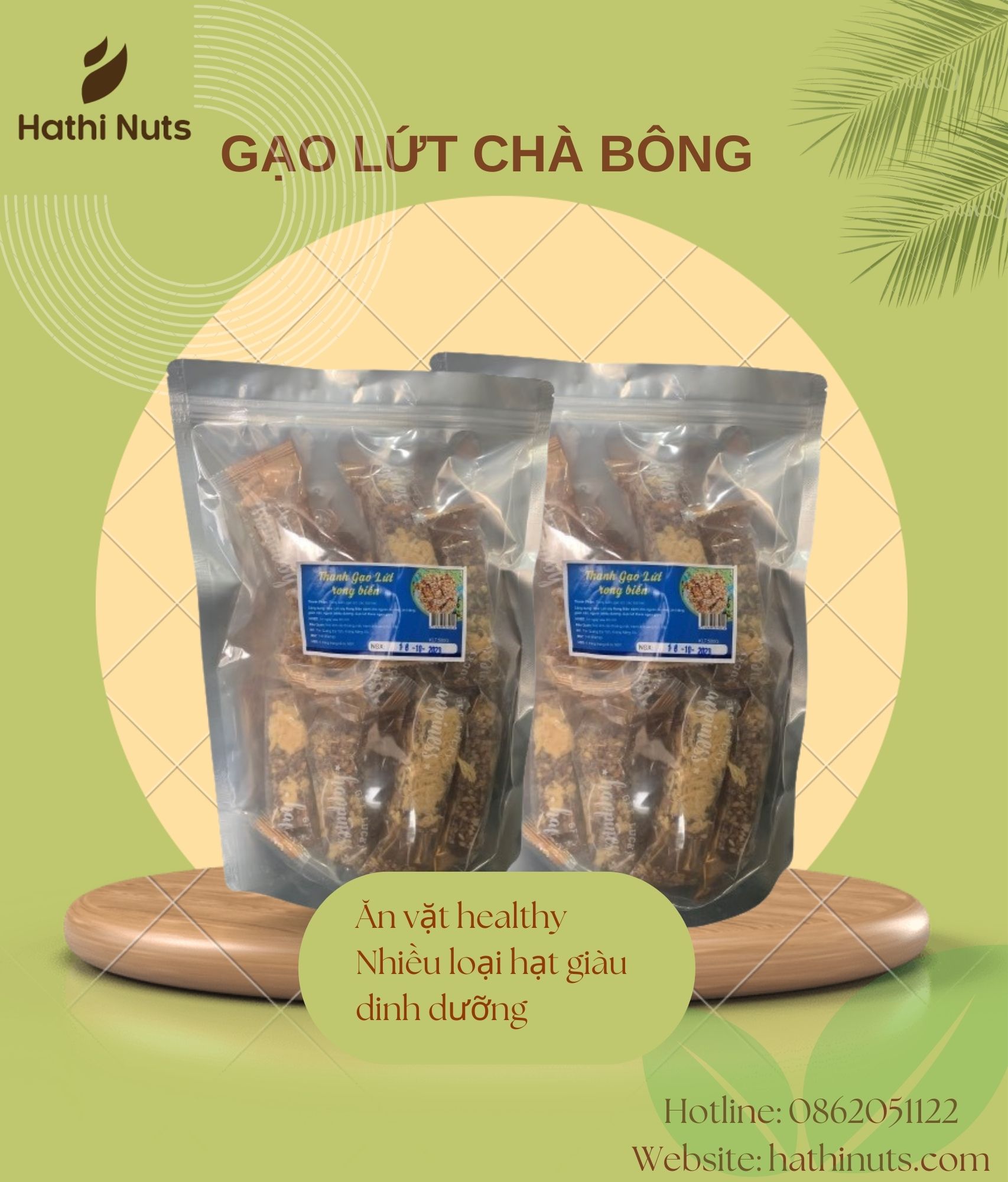 Thanh gạo lứt chà bông (500gram)