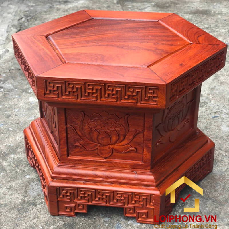 Đôn gỗ lục giác