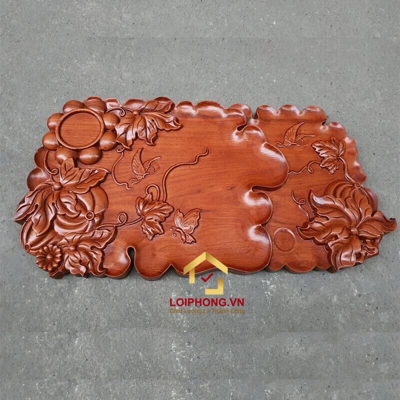 Khay trà gỗ nguyên khối