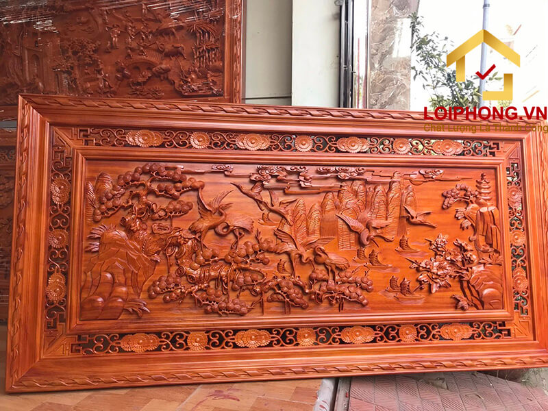 Tranh gỗ Cửu Hạc Du Xuân