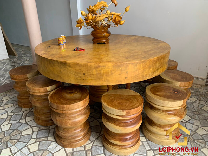 Đôn gỗ để tượng thân gỗ nguyên khối