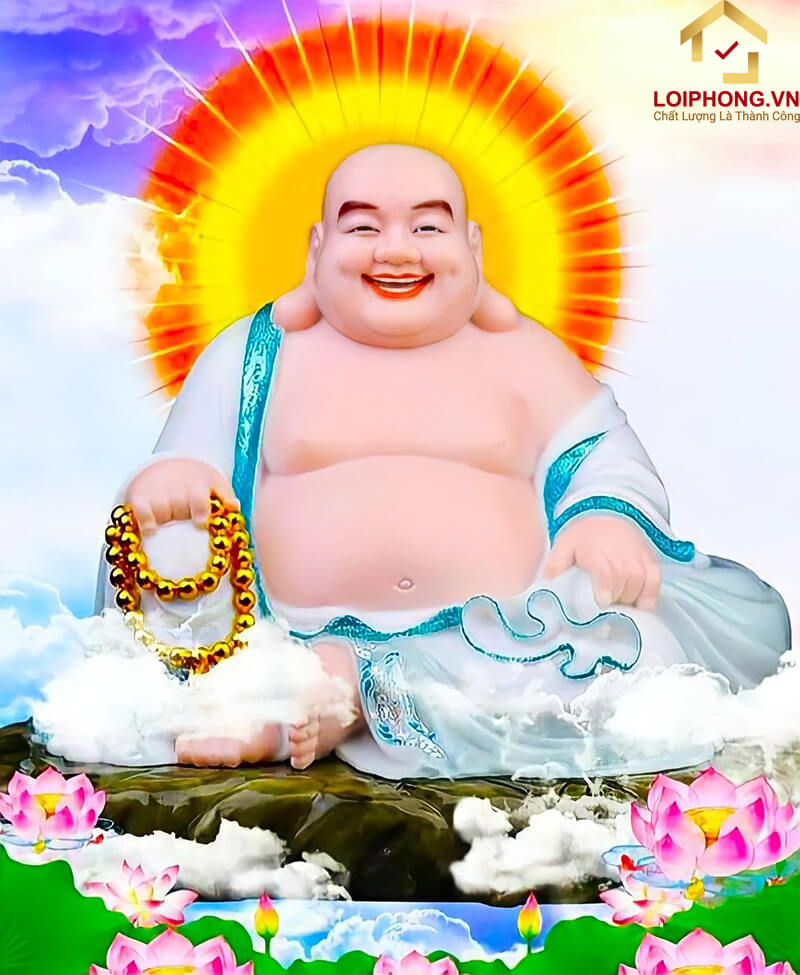 Hình ảnh Phật Di Lặc cùng tài lộc hoan hỉ 01
