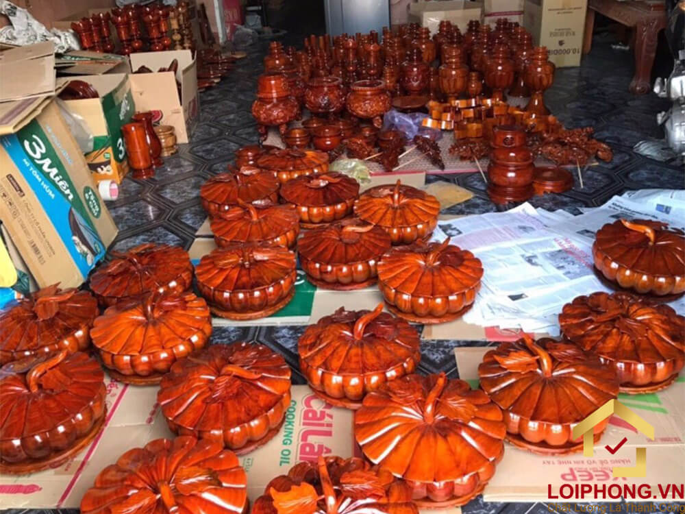 Hộp đựng mứt tết bằng gỗ