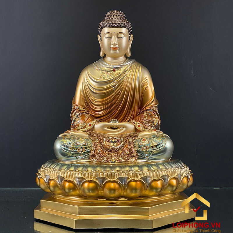 Tượng Phật Thích Ca bằng đồng men cổ