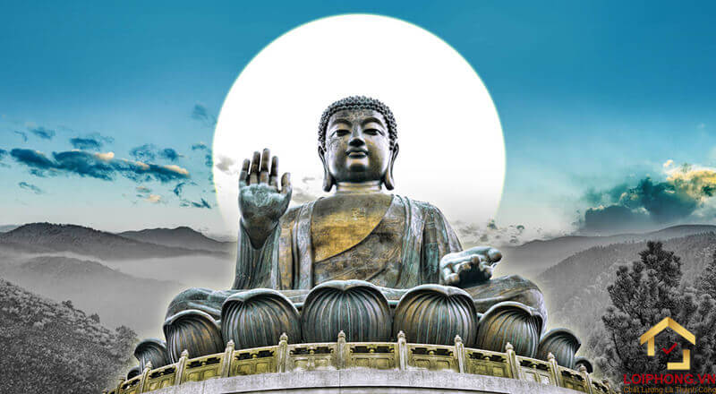 Phật A Di Đà với ánh hào quang lan tỏa cái thiện đến chúng sanh