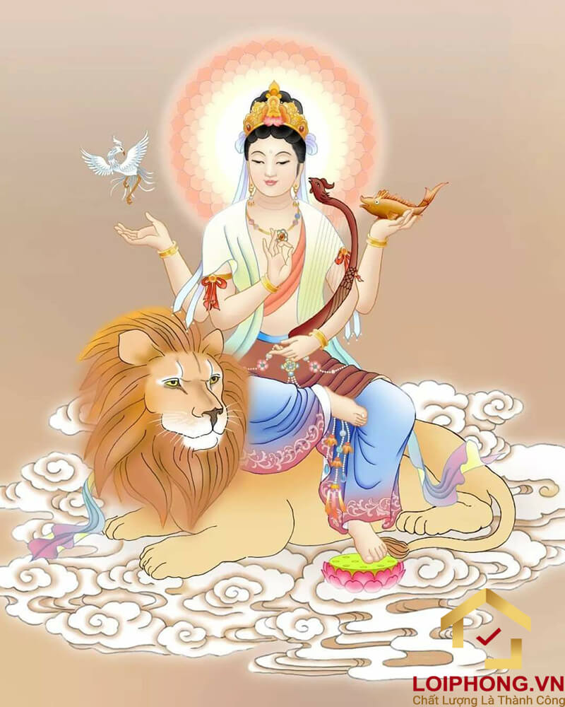 Tranh Văn Thù Sư Lợi Bồ Tát mẫu số 03