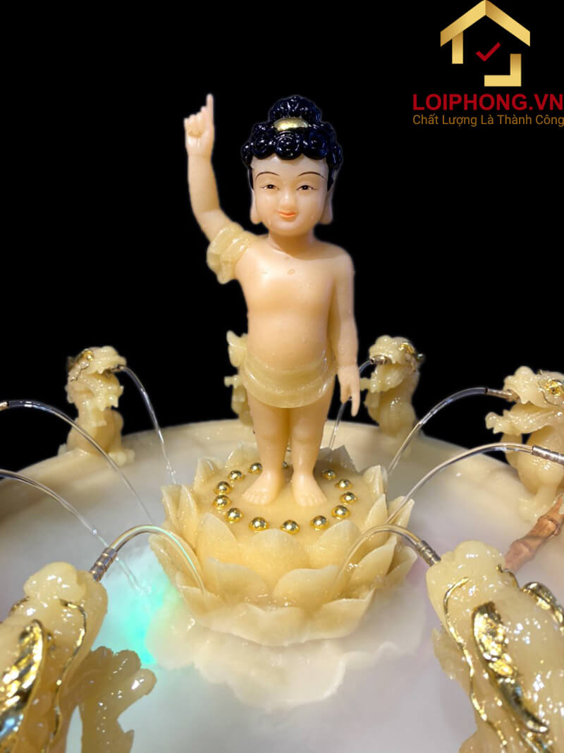 Chậu tắm Phật Đản Sanh màu vàng đẹp kích thước đường kính 60 cm và 73 cm