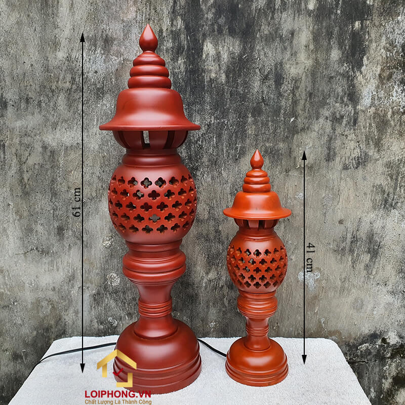 Đèn thờ gỗ cao 61 cm