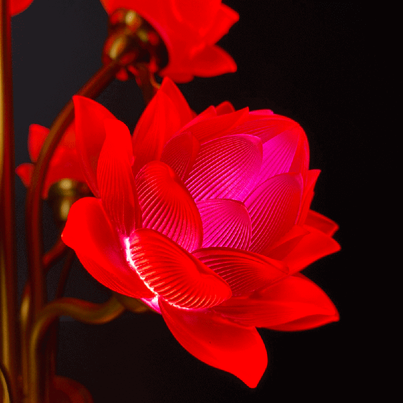 Đèn thờ hoa sen 7 bông nở rộ cao 50 cm