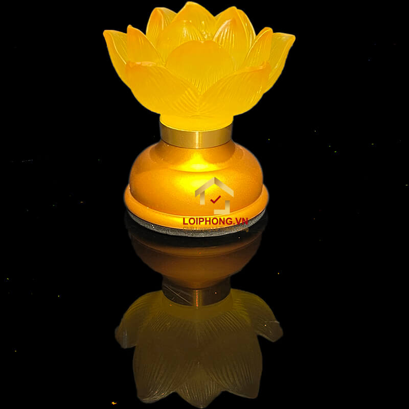Đèn Thờ Thất Phật Dược Sư tích điện bông sen nở