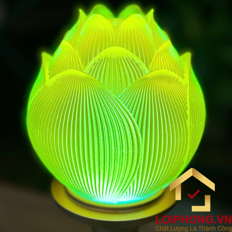 Đèn Thờ Hoa Sen Búp Lưu Ly Thân Hợp Kim Đồng cao cấp