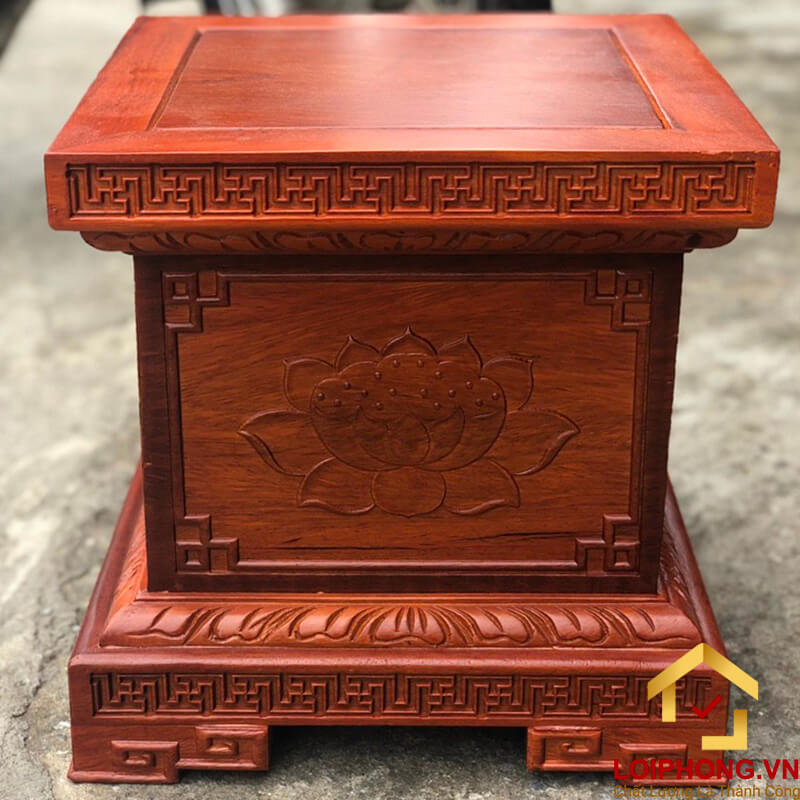 Đôn gỗ hương hoa sen 30x30 cm cao 30 cm