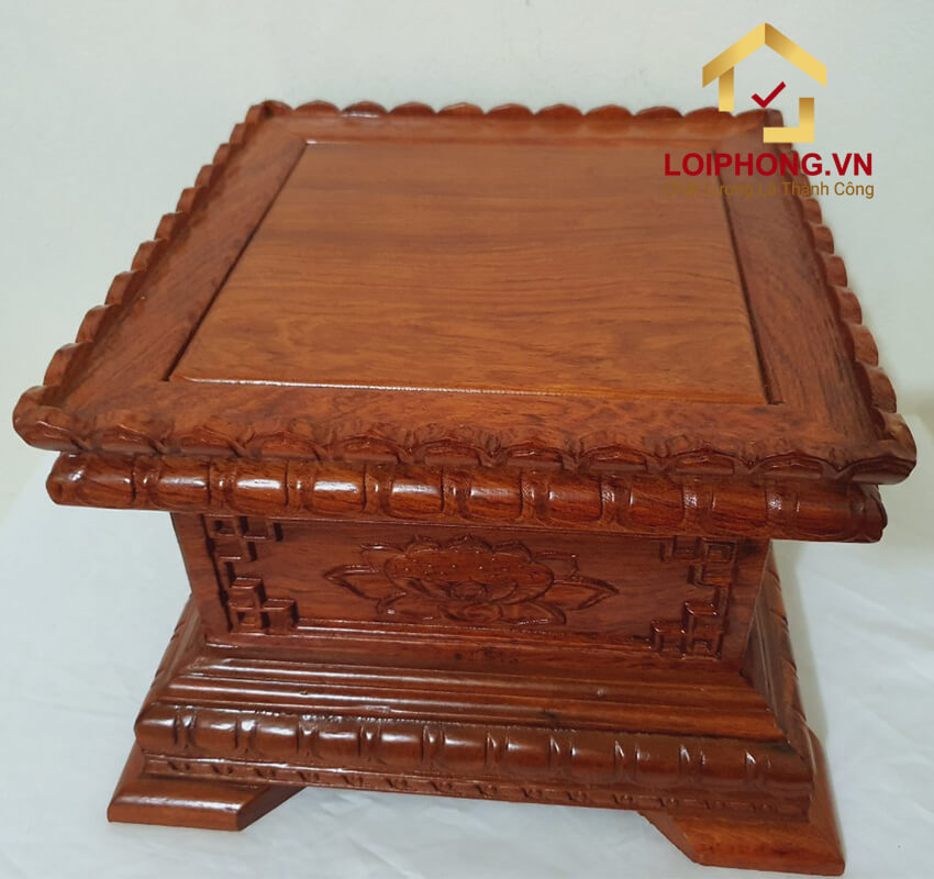 Đôn gỗ hương hoa sen 30x30 cm cao 20 cm